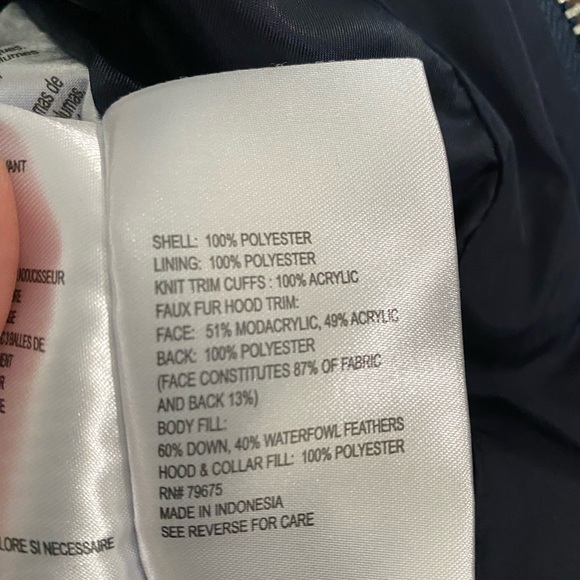 Michael Kors Dark Blue Puffer Jacket with Faux Fur - Picture 11 of 12